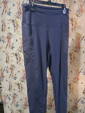 Women's High-Rise Dark Liliac Active Leggings with Side Pockets